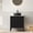 24''Black Glass Round Vessel, variant on LHSHID 30"Freestanding White Sintered Stone Countertop and Black Plywood Cabinet with Two Doors,NO Basin,NO Faucet and Sink Cover