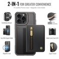 thumbnail image 2 of For iPhone 14 Phone Case Compatible With MagSafe 2 In 1 Wallet With Card Holder &Zipper Cash Pocket,PU Leather Case,RFID Blocking, Kickstand  Magnetic Protective Women Men Cover,Black,For iPhone 14, 2 of 8