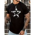 thumbnail image 1 of Mens Fashion Star Print T-Shirt - Soft Crew Neck, Lightweight Short Sleeves, Ultra-Comfortable & Breathable - Perfect Summer Trendy Top, 1 of 6