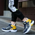 thumbnail image 2 of kids sneakers  shoes non slip warm shoes middle top outdoor Boys blue sneakers, 2 of 8