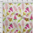 thumbnail image 3 of oneOone Silk Tabby Cream Fabric Ice Cream Cone Dress Material Fabric Print Fabric By The Yard 42 Inch Wide, 3 of 6
