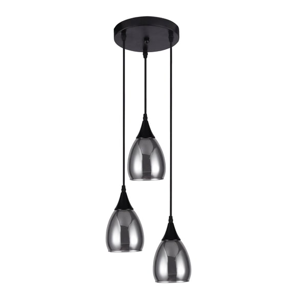 Xtricity - 3-Light Pendant, 9.8'' Width, From the Repley Collection, Black