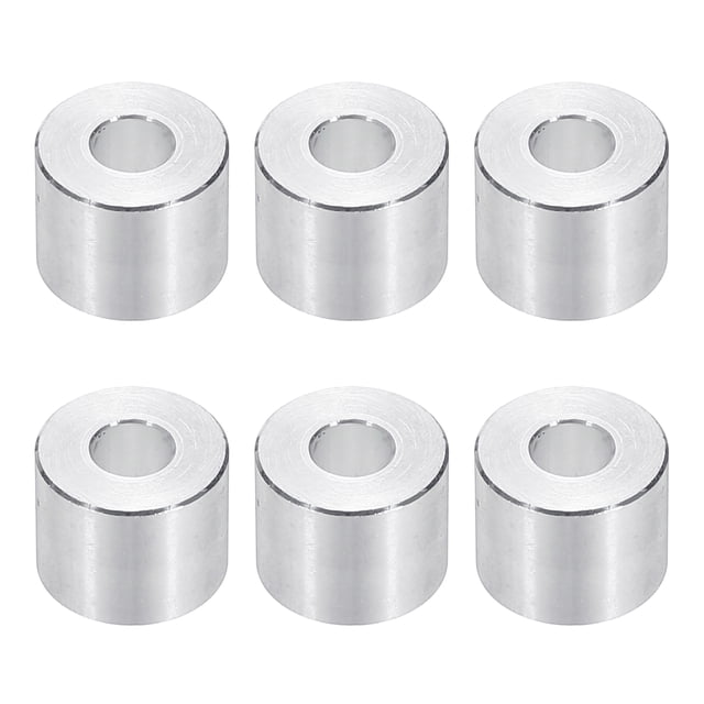 Espaciadores de aluminio M6, 6 piezas de espaciadores de metal de aluminio 6.2mm ID x 15mm OD x 15mm L, espaciador de tornillo de soporte redondo para tornillos o pernos M6 de 1/4