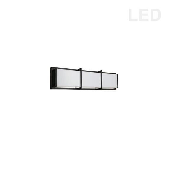 15W Matte Black Vanity Light with White Acrylic Diffuser
