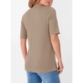 thumbnail image 7 of ANRABESS Womens Half Sleeve Tops Crewneck Shirts Basic Fit Tee Trendy 2026 Spring Summer Business Casual T-Shirts Light Khaki S, 7 of 7