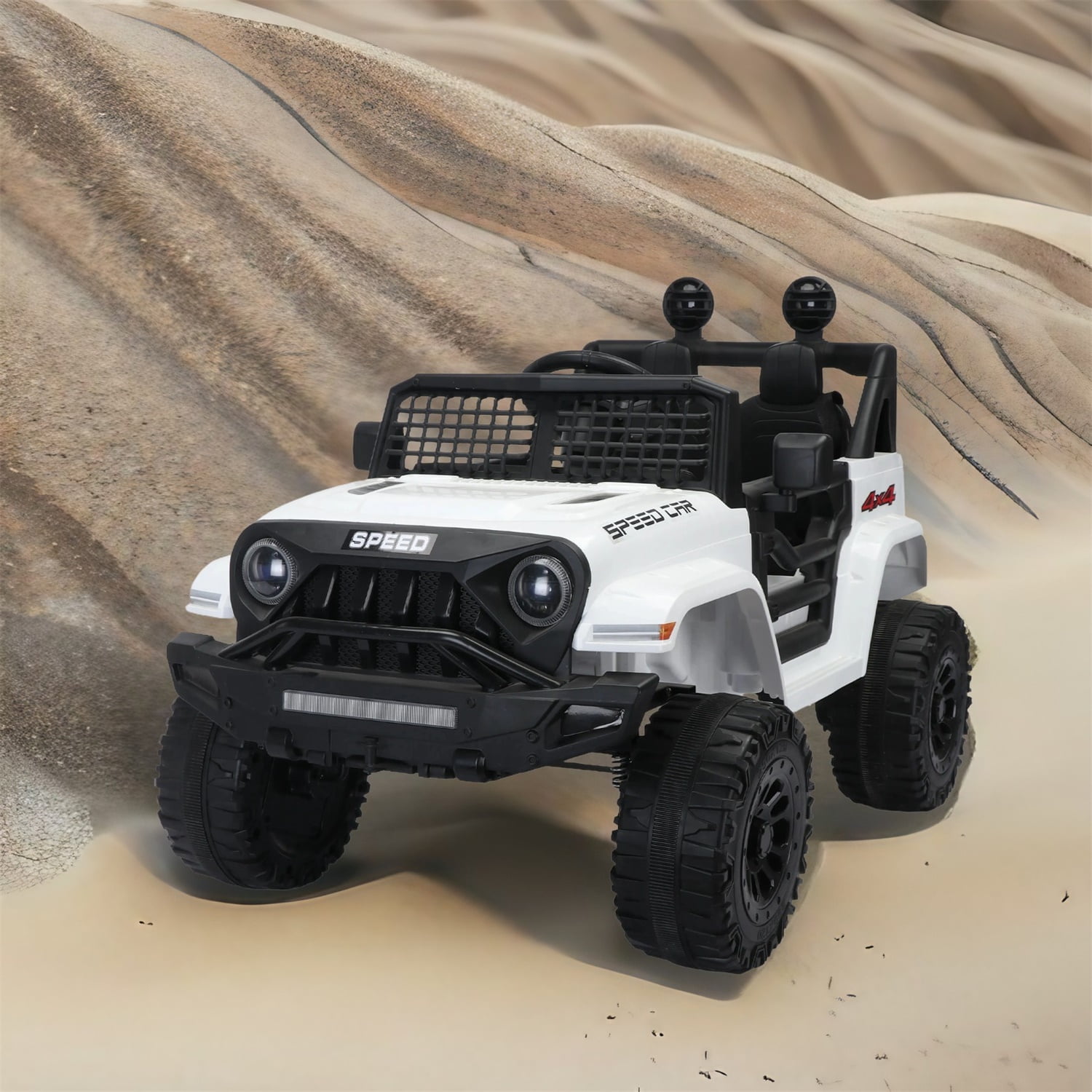 CIPACHO 12V Ride On Truck, Kid Electric Toy Car with 2.4G Parents Remote Control, Three Speed Adjustable, White CIPACHO 12V Ride On Truck, Kid Electric Toy Car with 2.4G Parents Remote Control, Three Speed Adjustable, White