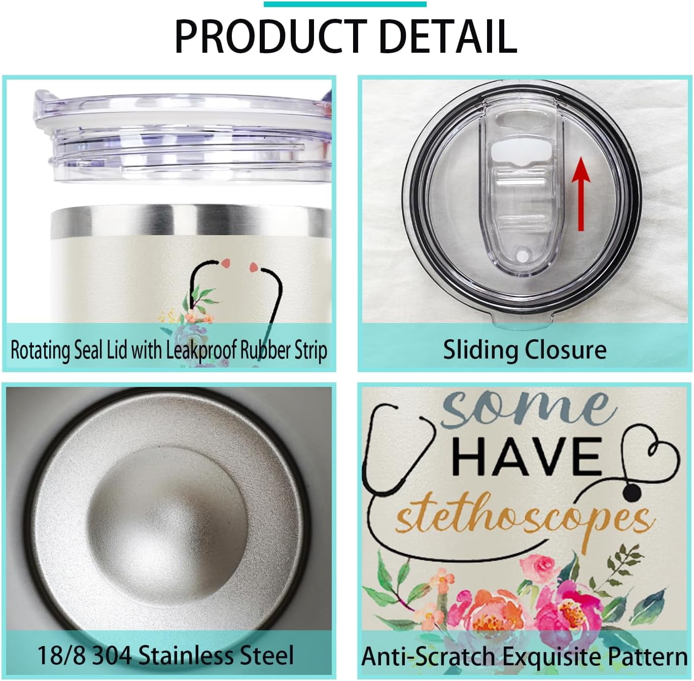 Nurse Gifts for Women Nurse Tumbler Nurse Coffee Mug Cup with Lid and Straw - 40 Oz Stainless Steel Insulated Water Bottle - Gifts for Practitioner Nurse Nursing Student Men Women