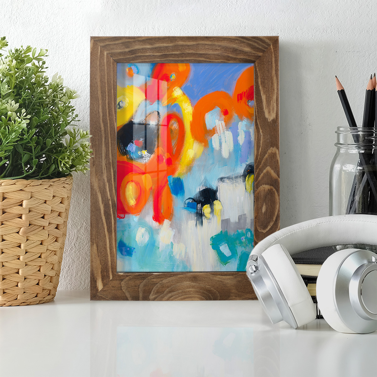 In the Loop V -Framed Print w/glass-Walnut