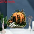 thumbnail image 3 of nvzhuang Halloween Desk Decor 2D Flat Acrylic Pumpkin House Table Sign Ornaments Party Haunted House Supplies, 3 of 7