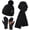 Black, variant on FZ FANTASTIC ZONE Womens Winter Warm Beanie Hats Long Scarf Touchscreen Gloves Set Knit Neck Scarves Skull Caps with Fleece Gifts for Womem Beigewhite
