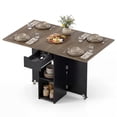 thumbnail image 1 of Gymax Folding Dining Table for 2-4 w/2 Open Shelves Drawer 2 Lockable Universal Wheels, 1 of 10