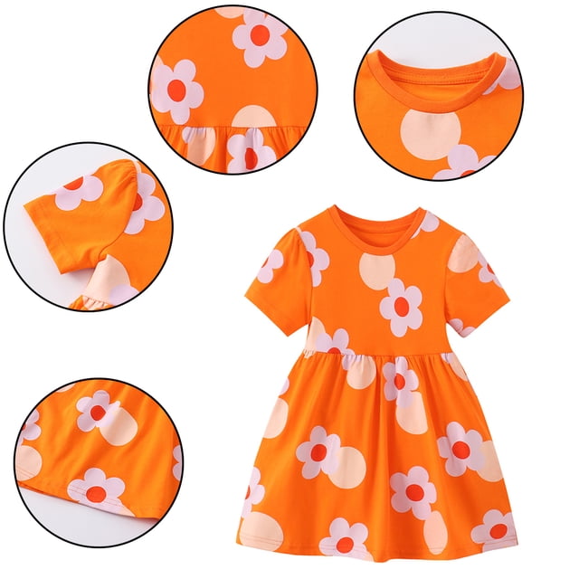LYMAYTER Robe Décontractée d'Été pour Tout-Petites Filles, Robe Mignonne Soleil, Élégance, Tempérament, Robes pour Enfants 2-7 Ans