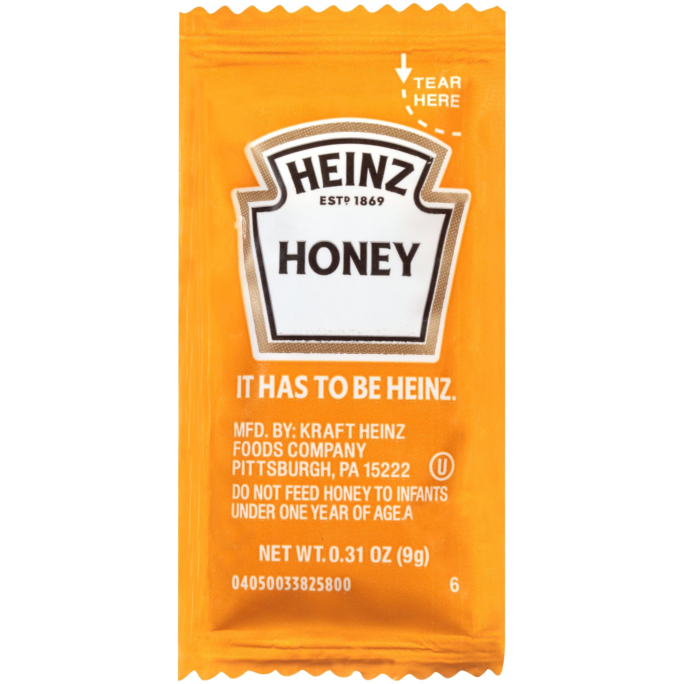 Heinz Honey, 9 g. Single Serve Packet, 200 per Case