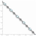 thumbnail image 4 of Sterling Silver Rhodium-Plated Aquamarine And Diamond Bracelet (7 X 4) Made In Thailand qx859aq, 4 of 5