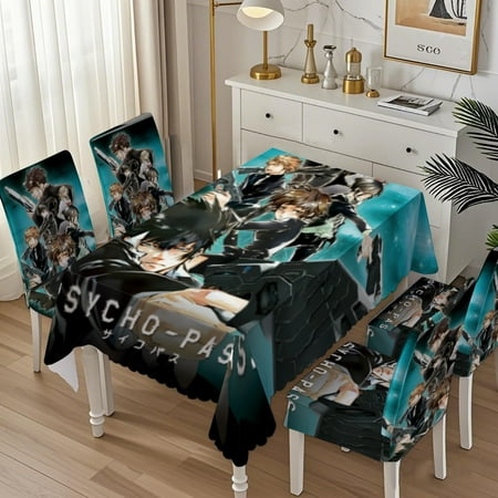 

Psycho-Pass Square tablecloth and chair quality fabric simple design fits well easy to clean versatile.59.8 ×86.6 （152x220cm）