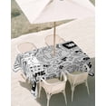 thumbnail image 3 of 60x120 Inch Outdoor Tablecloth with Umbrella Hole Zipper Rectangle Black White Video Game Rectangular Tablecloths Outside Waterproof Console Computer Gaming Sketch Style Patio Table Cover for Picnic, 3 of 8