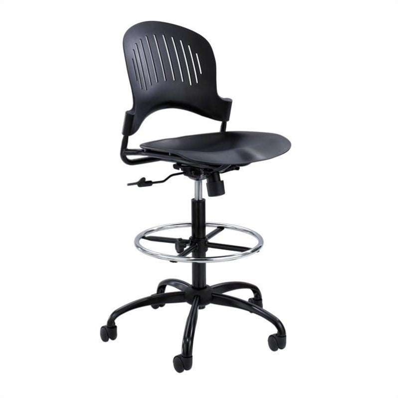 Safco Zippi Plastic Extended Height Office Chair In Black