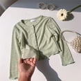 thumbnail image 6 of UACY Girls' Ribbed Knit Cardigan Long Sleeve Button down Lightweight Sweater Toddler Knitwear Button Closure Ruffled Outwear Tops, 6 of 6