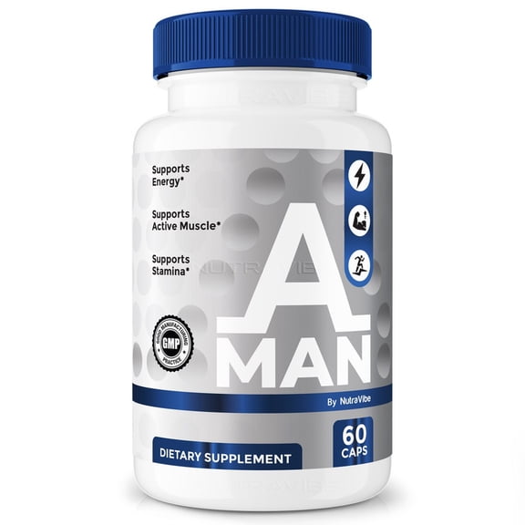 A Man – Original AMan Capsules with a Natural Daily Blend for Wellness |Clean, Gentle, Easy-to-Swallow Pills (60 Capsules)
