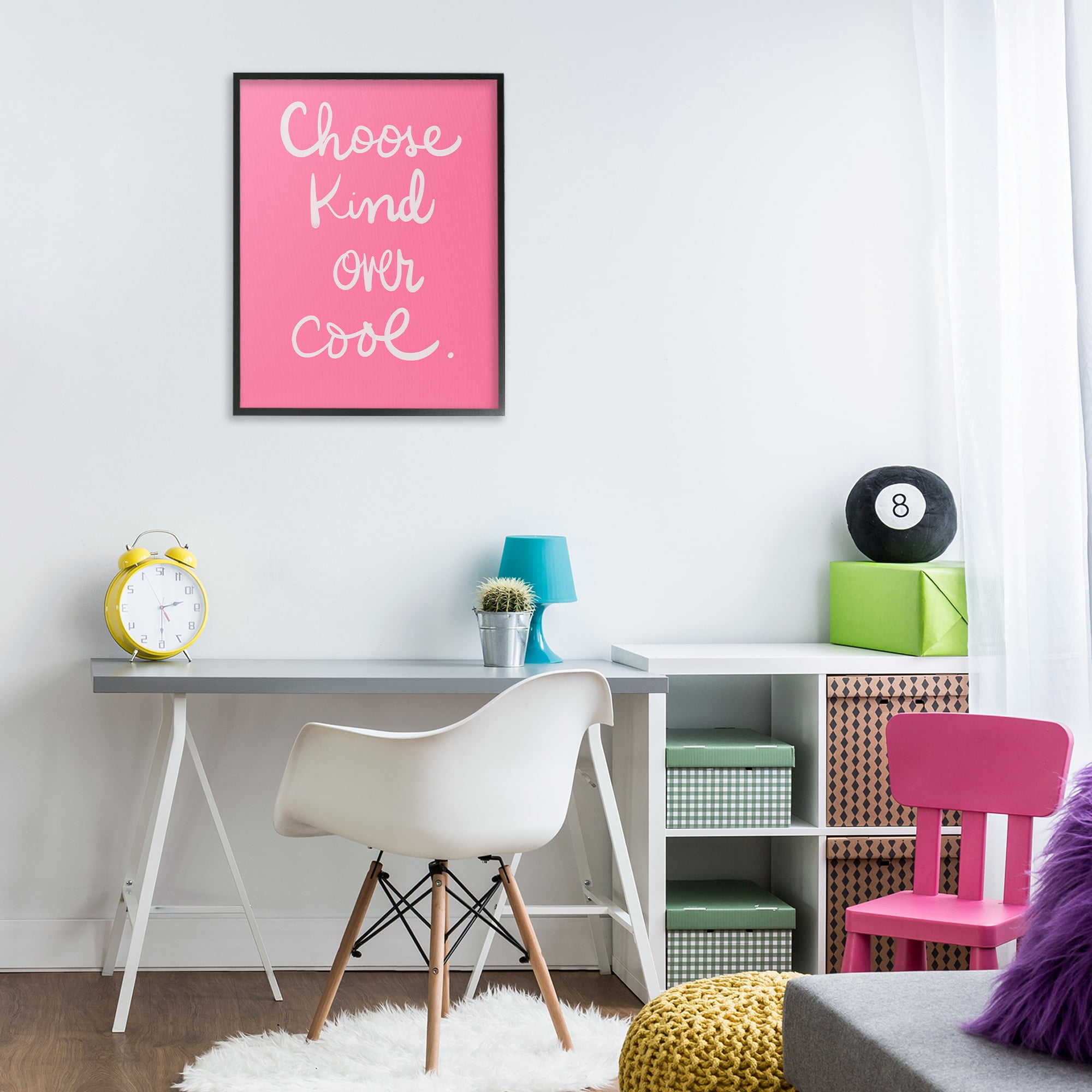 Stupell Industries Choose Kind Over Cool Typography Painting Black Framed Art Print Wall Art, 24 x 30