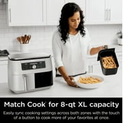 Ninja Foodi 6-in-1, 8 Quart 2-Basket Air Fryer with DualZone Technology -White