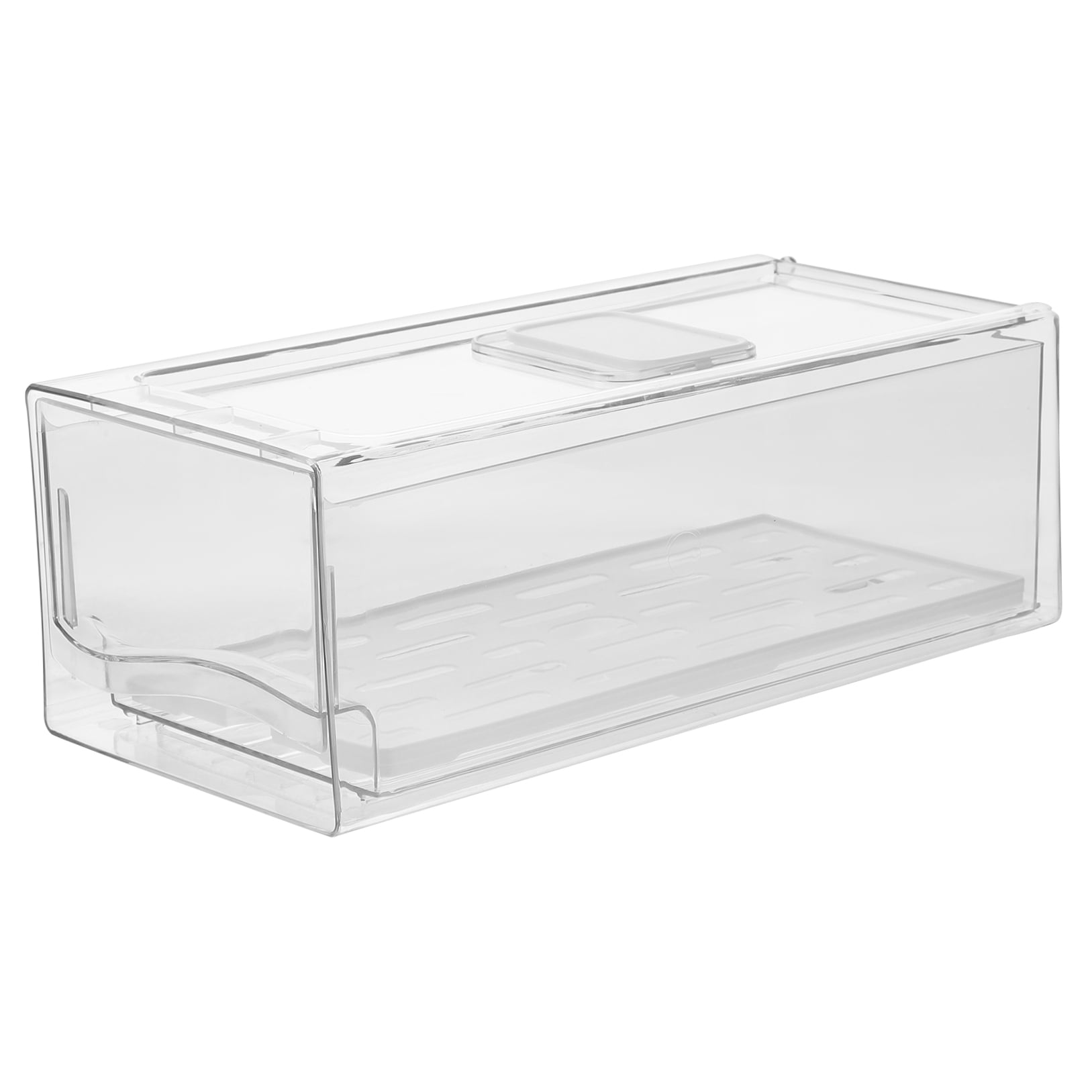 HEMOTON Transparent Refrigerator Drawer Cheese Storage Bins for Fridge Organization and Food Freshness