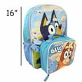 thumbnail image 2 of Fast Forward Bluey Backpack Personalized Bookbag and Snack Tote for Back to School with Water Bottle Rubber Dangle and Carabiner - 5pc Set Blue Plane, 2 of 4