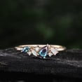 thumbnail image 3 of Pear Alexandrite Ring Gold Baguette Cut Opal Women Dainty Moissanite Wedding Band Bridal Anniversary Ring Gift, 3 of 5