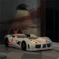 thumbnail image 5 of Furniture of America Sonet Plastic Twin Race Car Bed with LED Light in White, 5 of 11