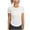White, variant on Uaswgudfs Trendy Summer Tops: Fitted Round Neck Women Blouses with Subtle Side Gathers & Casual Short Sleeve Stretch Fit
