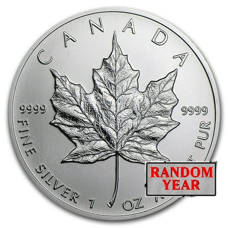 Canadian 1 oz Silver Maple Leaf Coin BU - Random Year