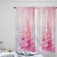 thumbnail image 4 of Pink Christmas Tree Kitchen Curtain 2 Panels Curtains 72 Inch Length, Pink Ombre Xmas Tree Oil Painting Curtains Rod Pocket Curtains Window Drapes Treatment Window Cafe Curtains, 4 of 5