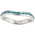 thumbnail image 3 of Muses Art Design Birthstone Eternity Band Ring Wave Style (Channel Set/Full Round), Stackable Fashion Ring with Crystal Birthstone, 3 of 5