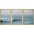 thumbnail image 2 of PixonSign Framed Wall Art Set Wide Angle Rushing Ocean Waves and Surfers Nature Wilderness Photography Modern Chic Scenic Modern Art for Living Room, Bedroom, Office - 16"x24"x3 Natural, 2 of 5