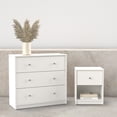 thumbnail image 3 of Tvilum Studio 2-Piece Bedroom Set - Nightstand And Chest, White, 3 of 11