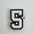 thumbnail image 1 of Zapatos con agujeros con letras a rayas grises en blanco y negro, hebillas para zapatos con flores, accesorios para jardín, 1 of 5