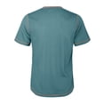 thumbnail image 3 of Fangasis Mens T Shirts Crew Neck Summer Tops Button Placket T-shirt Men Fashion Blouse Loose Fit Work Pullover Denim Blue 2XL, 3 of 6