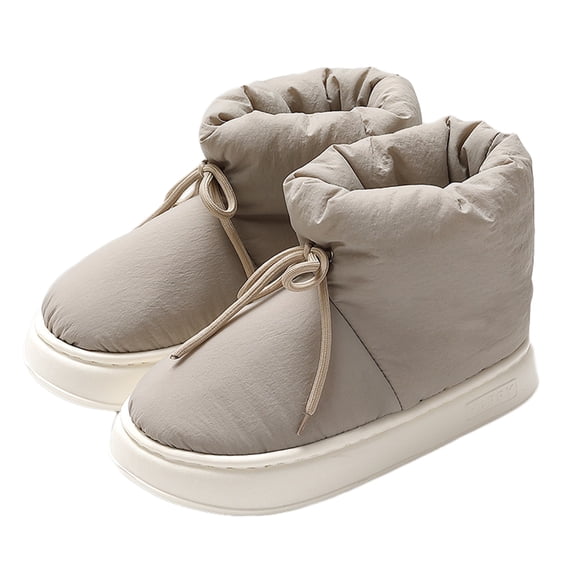 AUXDIQ Winter Ankle Boot Slippers for Men and Women Warm Plush Lining House Booties