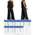 thumbnail image 2 of Chaleco Top sin mangas para mujer + Pantalones Casual con volantes 2 piezas Conjuntos de pantalones de pierna ancha (Negro M) Cgtredaw Negro T M para Mujer, 2 of 6
