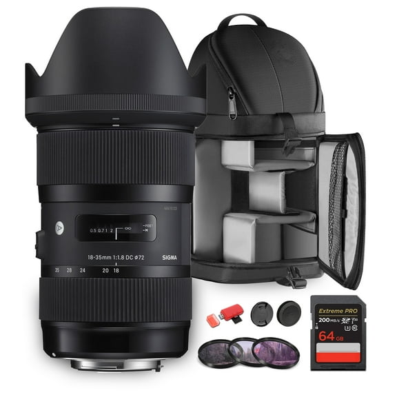 Sigma 18-35mm f/1.8 DC HSM Art Lens for Canon EF (MFR Part # 210-101) Ideal for Professional Weddings Indoor/Outdoor Adventure, Travel & Photography use   Accessories