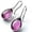 Silver Purple, variant on Silver Gold Plated Water Drop Style Crystal Stone Classic Plain Dangle Hoop Earrings