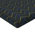 thumbnail image 2 of Ambesonne Dark Blue Fitted Sheet, Chevron Neon Effect, Twin Size, Dark Blue Yellow Green, 2 of 3