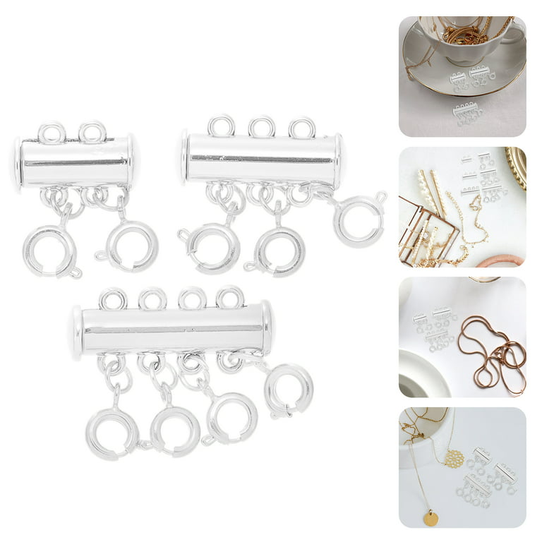 Necklace Layering Clasps Magnetic Slide Lock Clasp Necklace Connector Multi  Strands Slide Tube Clasps