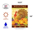 thumbnail image 2 of Toland Home Garden Turkey Harlequin Fall Harvest "Welcome" Garden Flag 18" x 12.5", 2 of 5