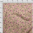 thumbnail image 2 of oneOone Silk Tabby Fabric Watercolor Leaves & Peony Floral Print Fabric BTY 42 Inch Wide, 2 of 4