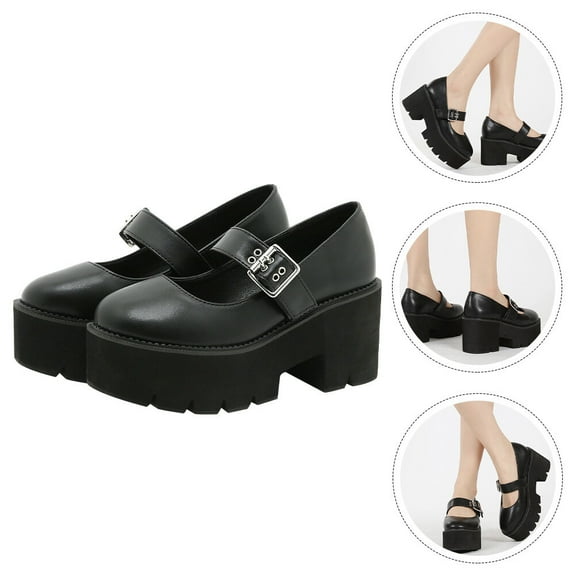 LULULION 1 Pair of Frauen Schuhe Black Microfiber Non-slip Footwear for Women Simple Design Party