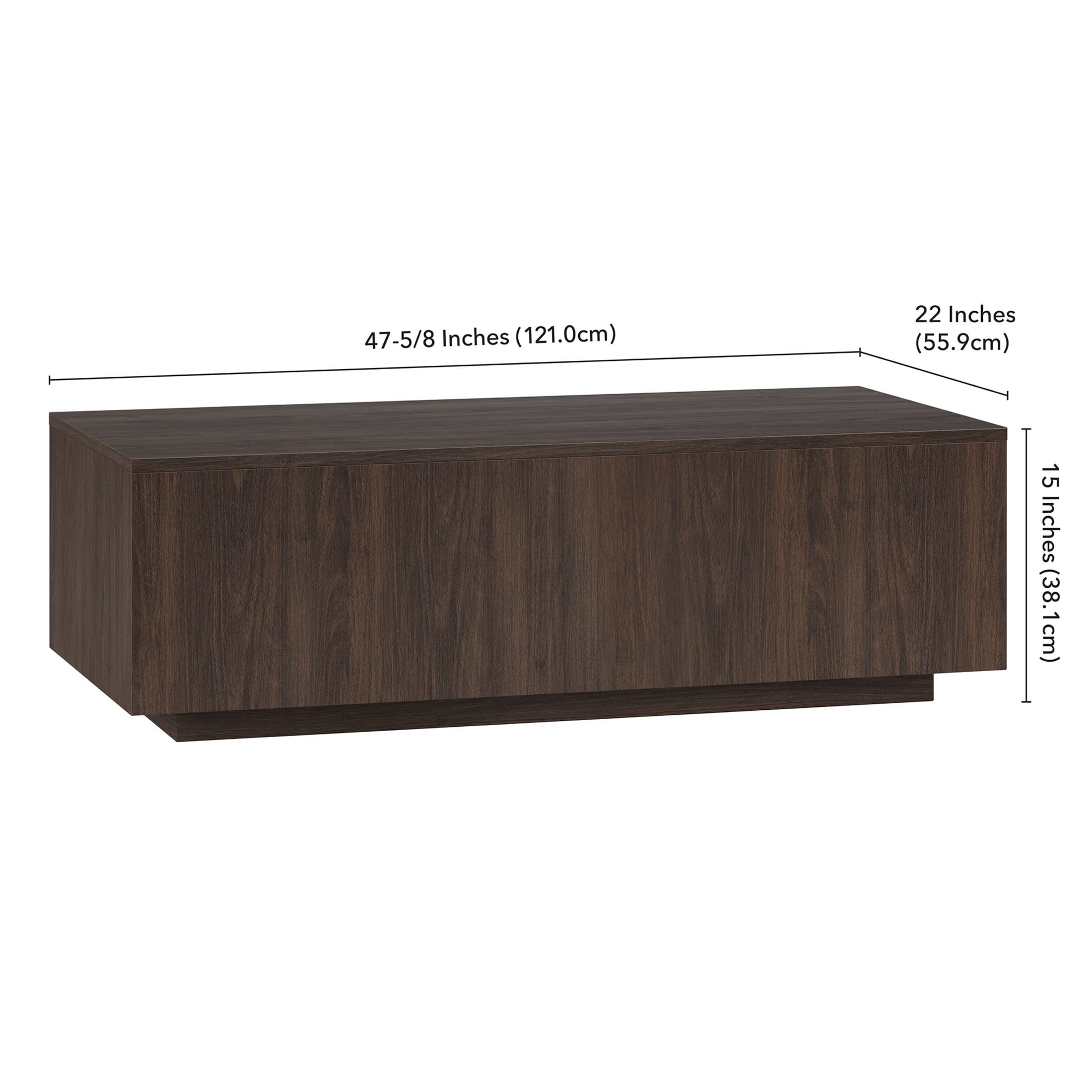 Evelyn&Zoe Modern/Contemporary 48" Wide Alder Brown Coffee Table