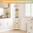 thumbnail image 4 of Armoire d'Angle Style Ferme Blanche de 64 Pouces, avec 2 Portes de Grange, Grande Huche de Rangement avec Tablettes Ajustables, 4 of 8