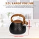 thumbnail image 4 of Hervidor Silbante De Acero Inoxidable De 2,5 Litros, Tetera Moderna Con Tapa Ergonómica Con Mango De Madera Para Té, Café, Leche, Cocina De Inducción, Horno Eléctrico, Estufa(Azul/Blanco/Negro) Advancent HA026339-03, 4 of 6