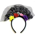 thumbnail image 1 of Diadema de Halloween para el Día de los Muertos Dia De Los Muertos con diseño de calavera de azúcar, diadema elástica con corona mexicana, accesorios para el cabello para mujeres y niñas, 1 of 1